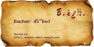 Bacher Ábel névjegykártya