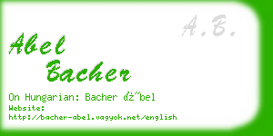 abel bacher business card